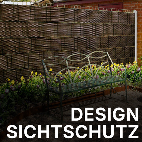 Sichtschutzstreifen aus Rattan für Doppelstabmattenzaun