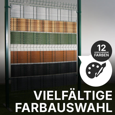 Sichtschutzstreifen aus Rattan für Doppelstabmattenzaun