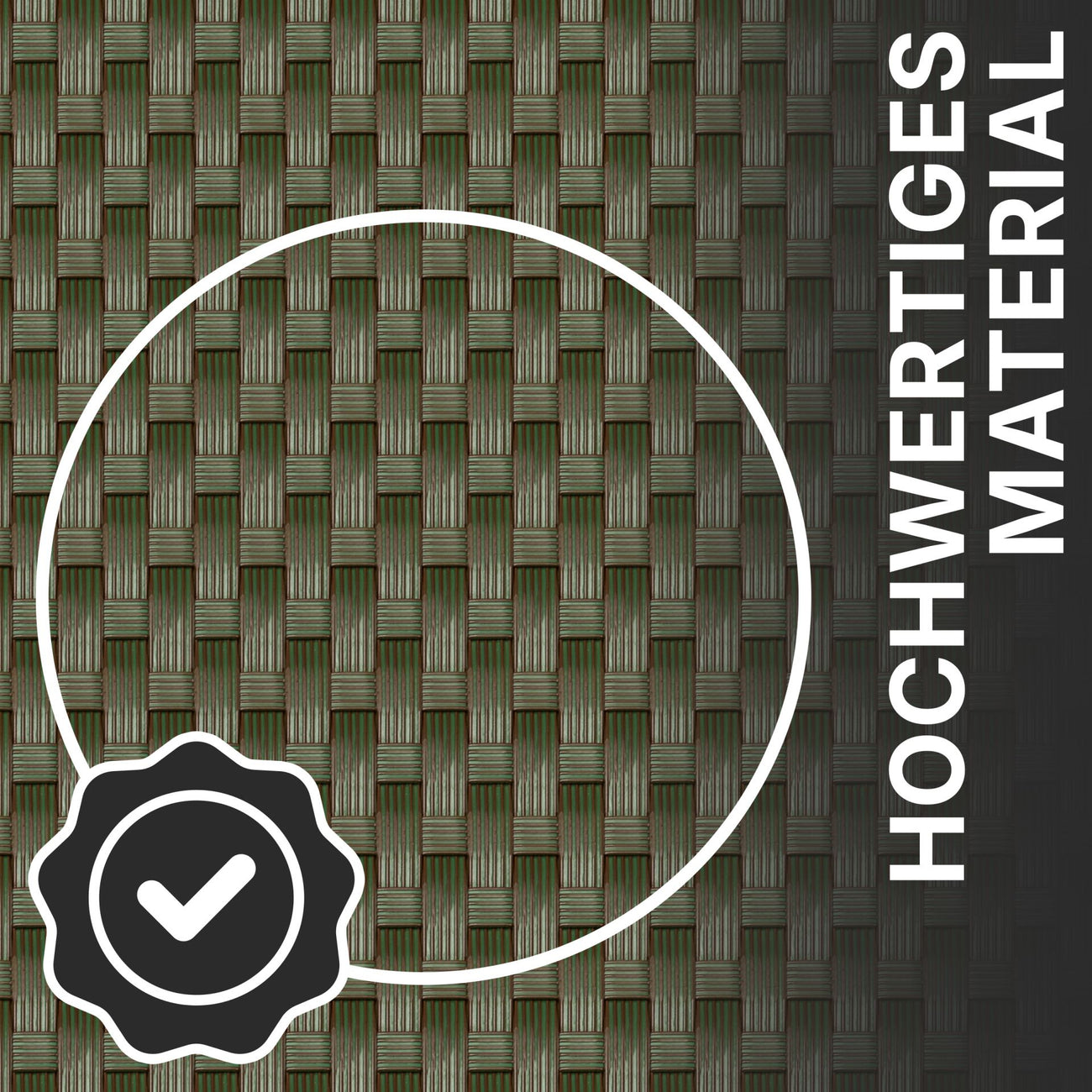 Nahaufnahme eines grünen Polyrattan-Stücks