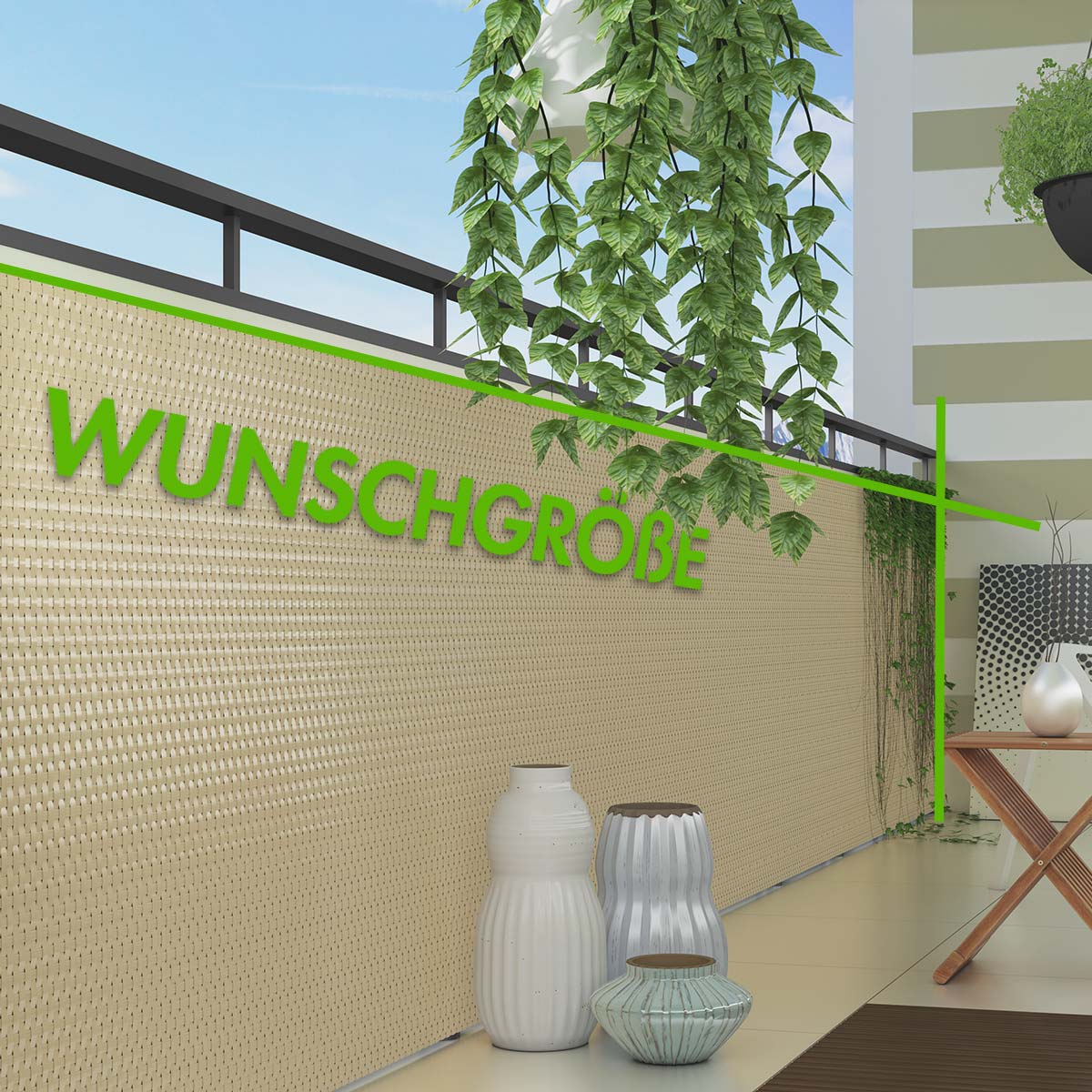 Rattan Meterware aus Polyrattan – flexibler Sichtschutz im Wunschmaß