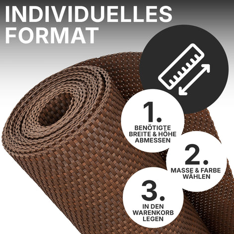 Rattan Meterware aus Polyrattan – flexibler Sichtschutz im Wunschmaß